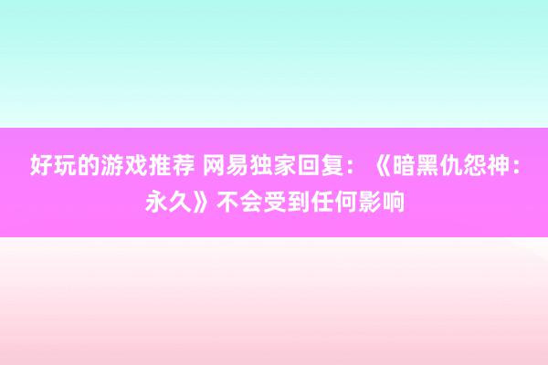 好玩的游戏推荐 网易独家回复：《暗黑仇怨神：永久》不会受到任何影响